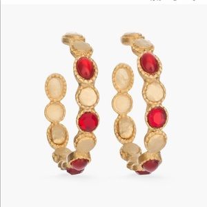 Chico’s Gorgeous Red & Gold Hoop Earrings